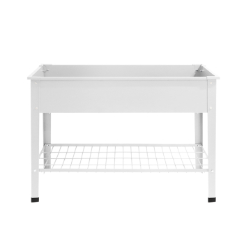 RAISED FLOWER BED METAL WHITE L RAISED FLOWER BED METAL WHITE L